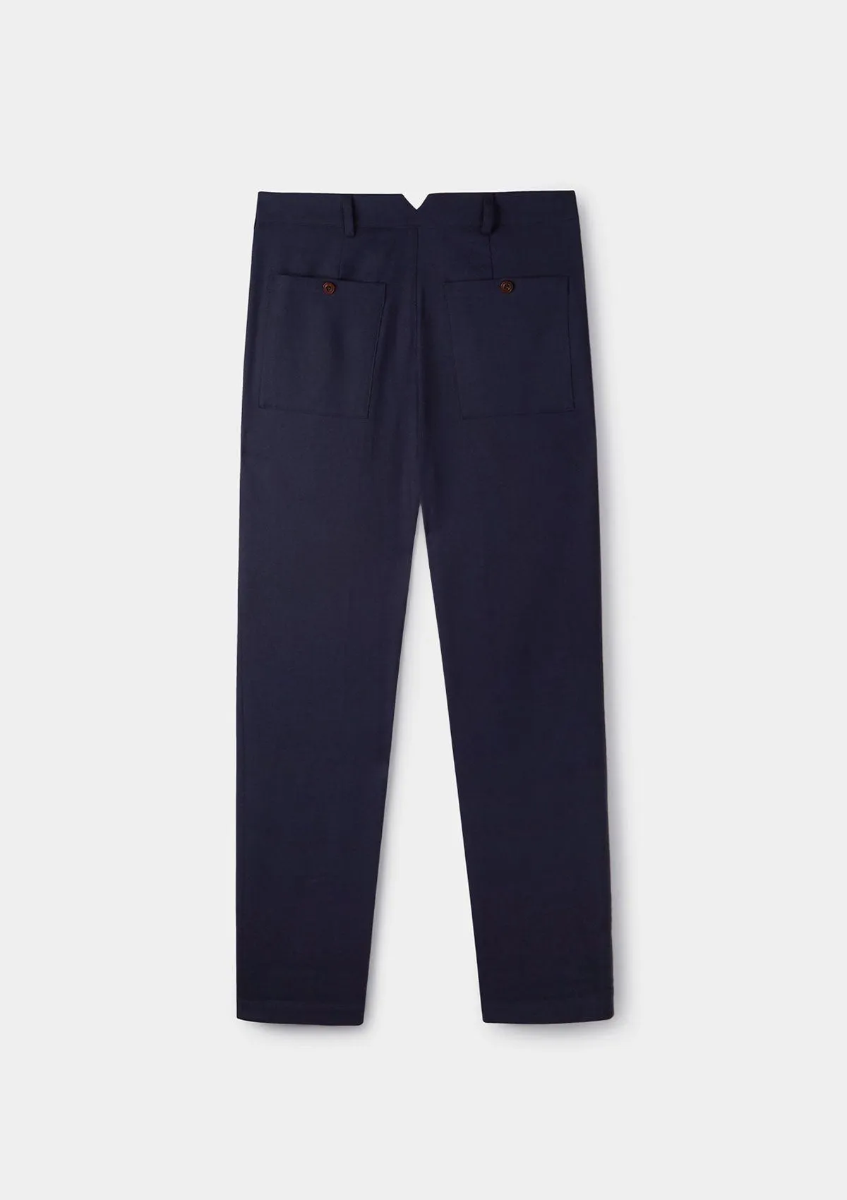 Navy Arnad Cotton Linen Casual Trousers