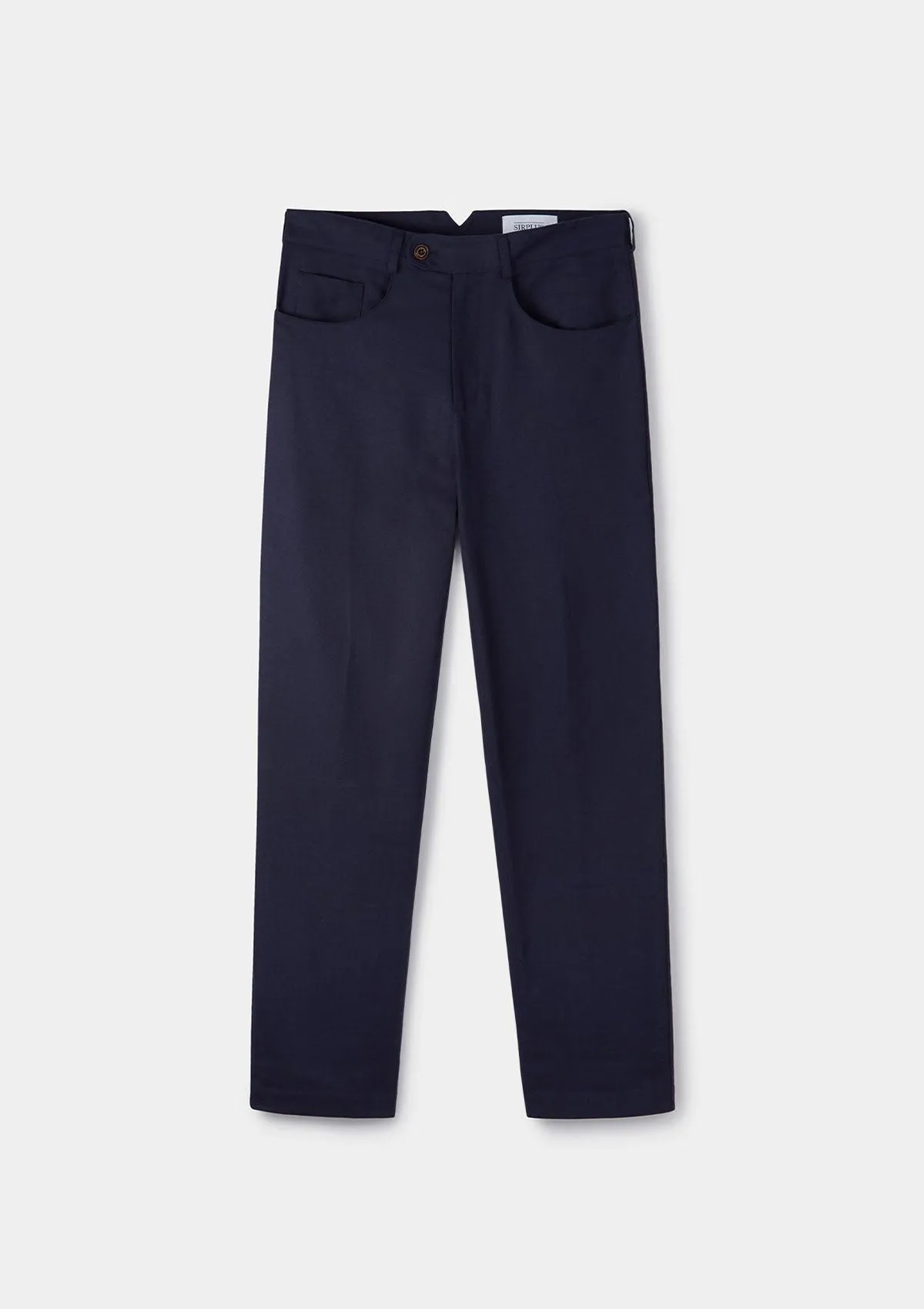 Navy Arnad Cotton Linen Casual Trousers