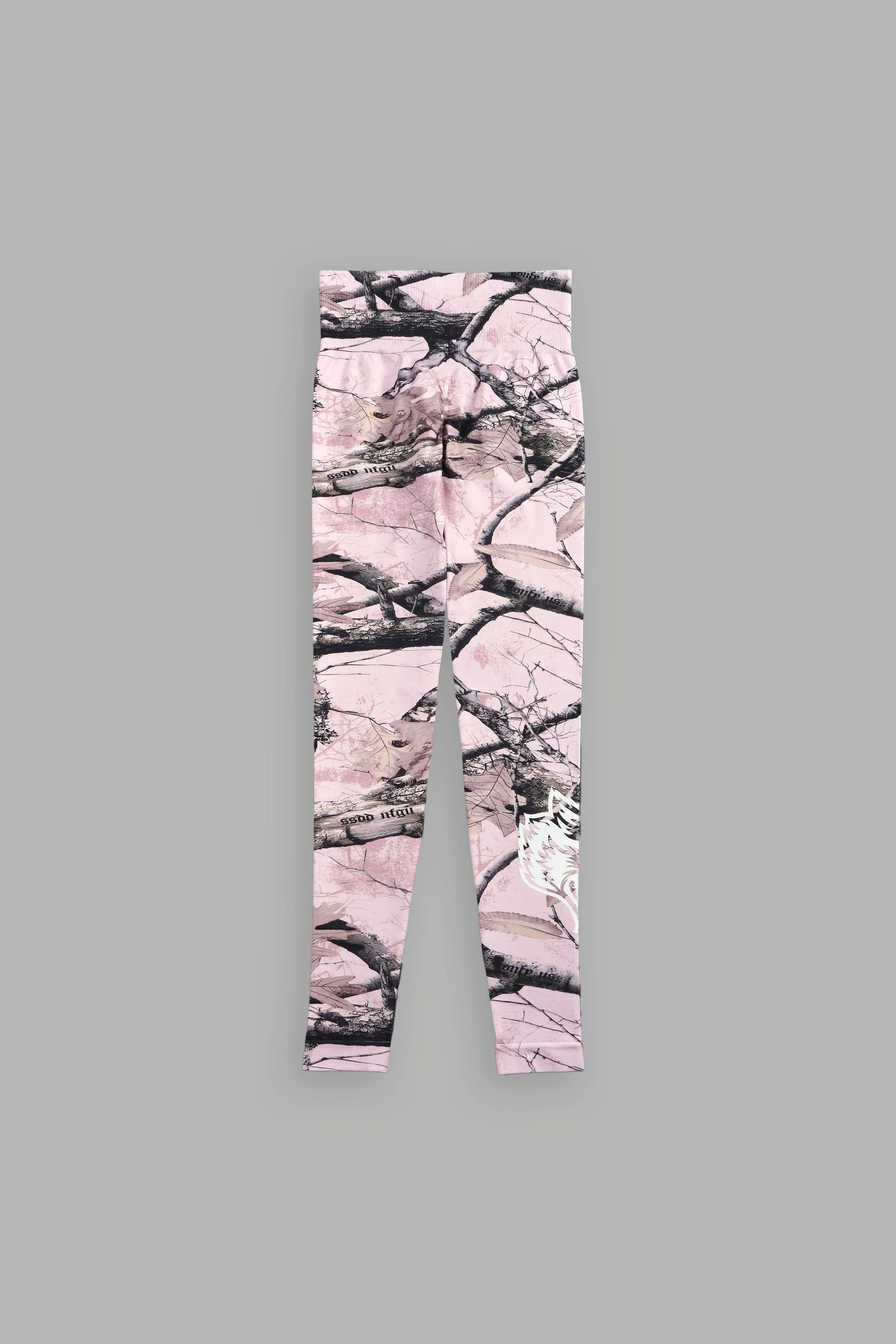 Our Passion "Everson Seamless" Scrunch Leggings in Baby Pink Woodland Camo