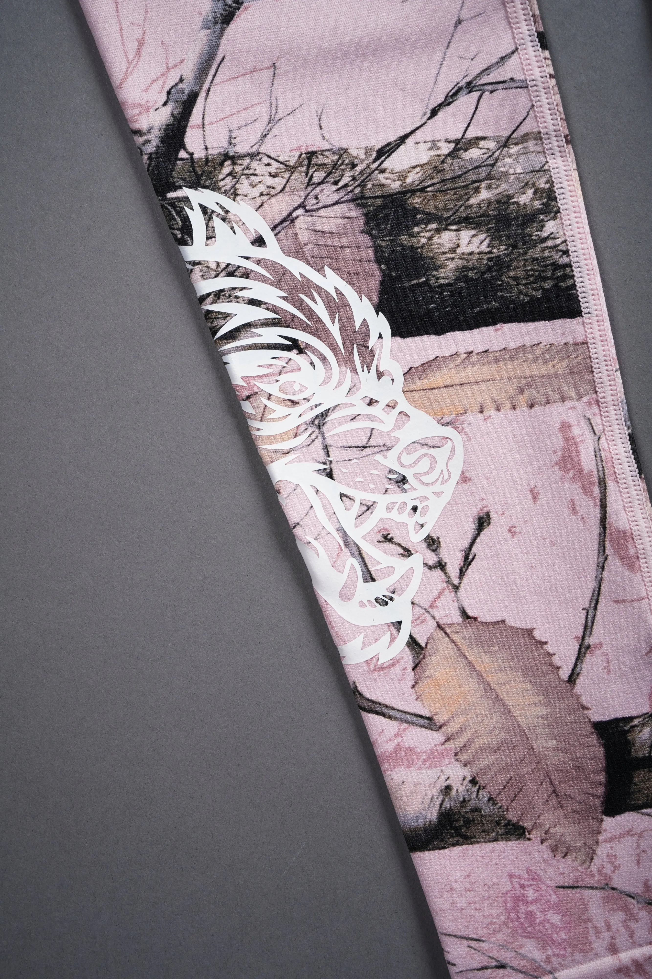 Our Passion "Everson Seamless" Scrunch Leggings in Baby Pink Woodland Camo