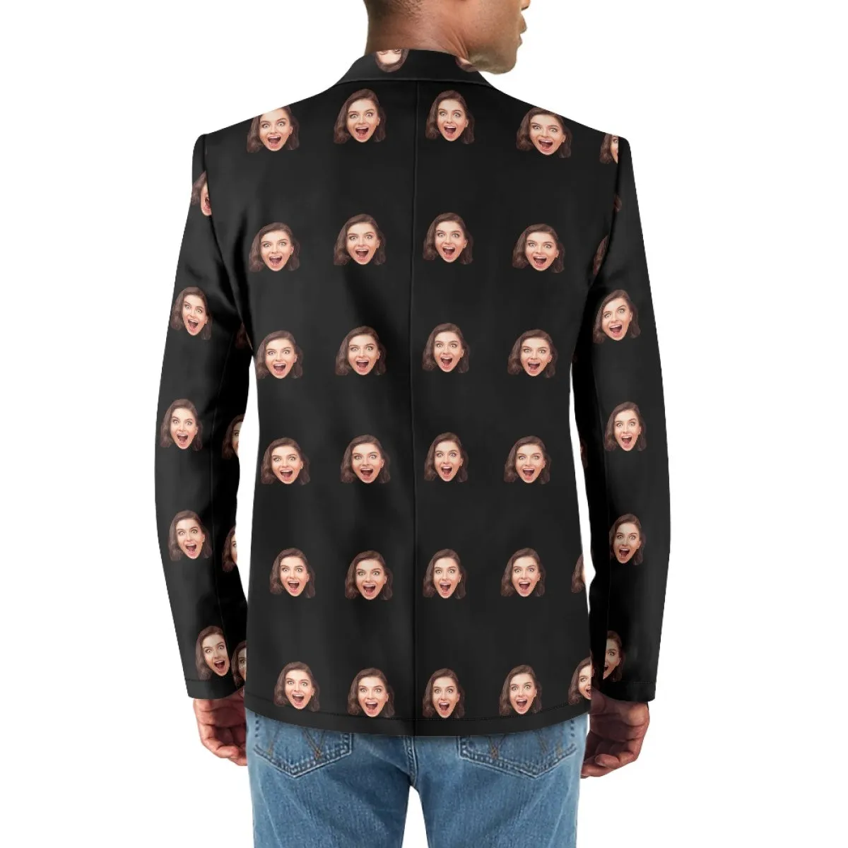 Personalized Blazers Coat Bachelor Party Suit Custom Suit with Logo Picture Text Background