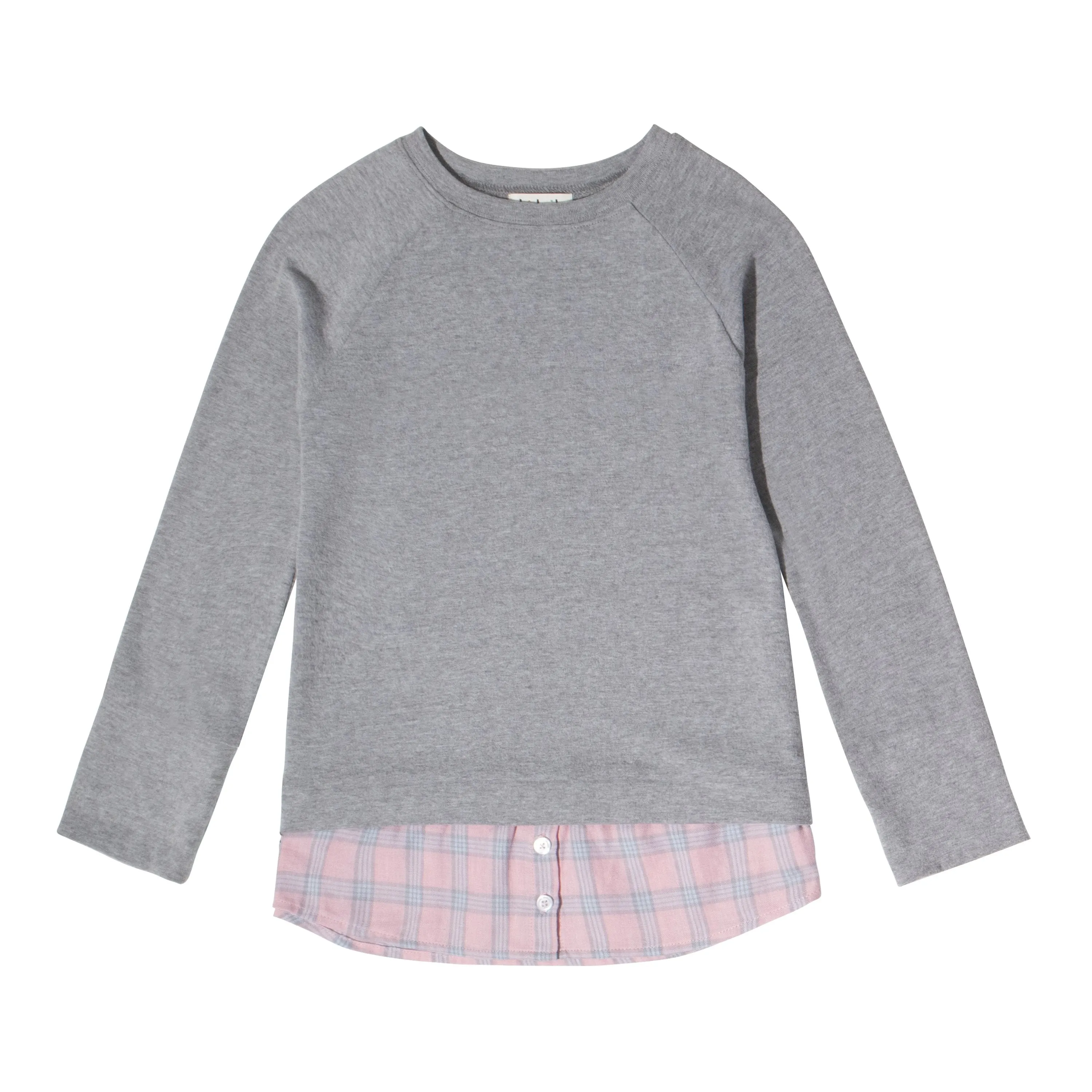 Plaid Layered Sweatshirt