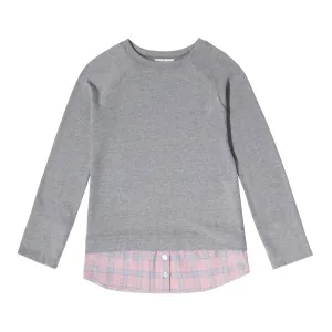 Plaid Layered Sweatshirt