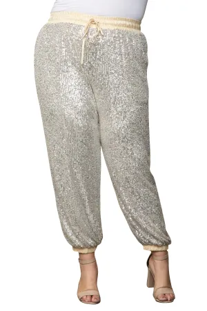 Plus Sequin Jogger Pant