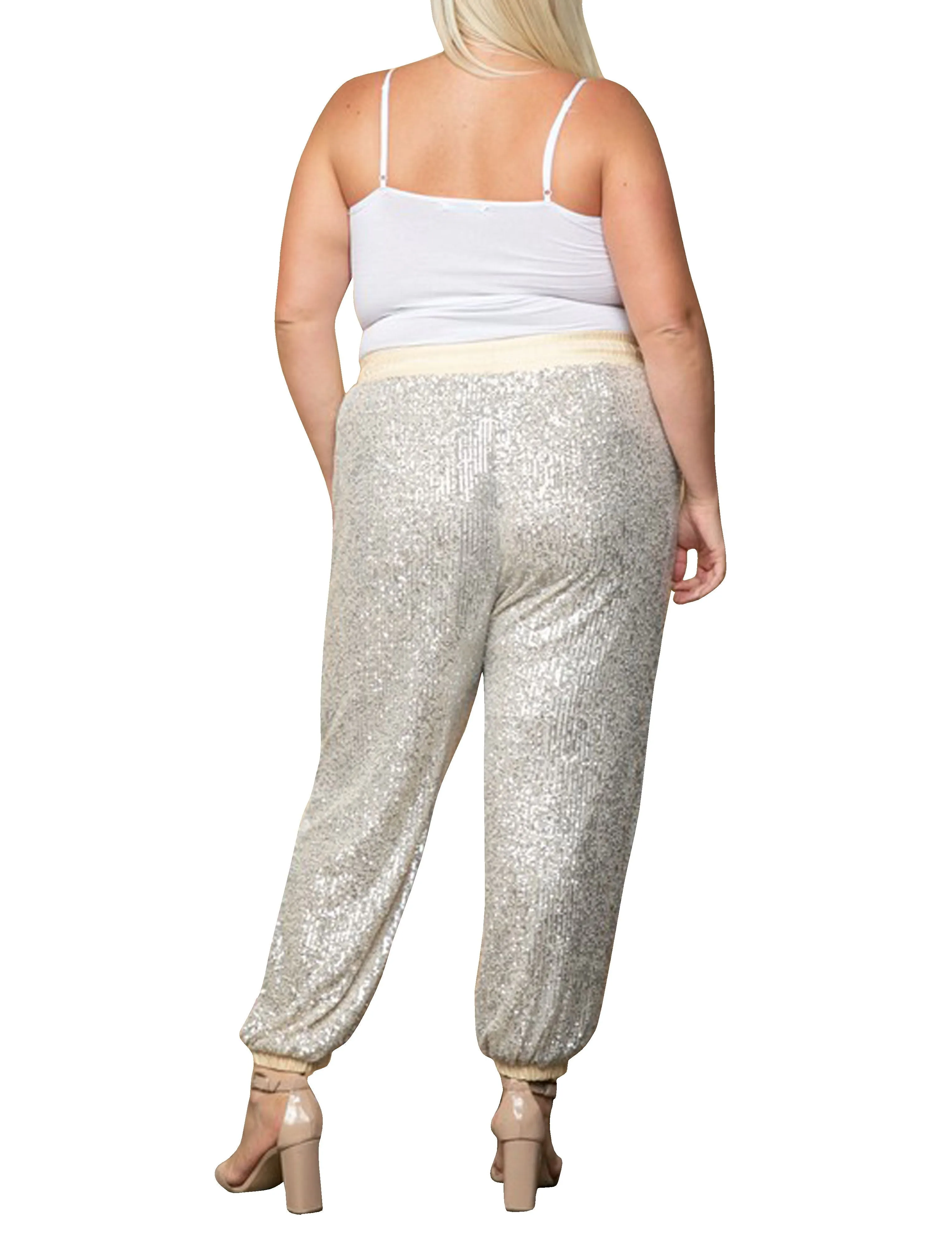 Plus Sequin Jogger Pant