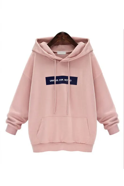 Print Long Sleeves Loose Sport Short Hoodies