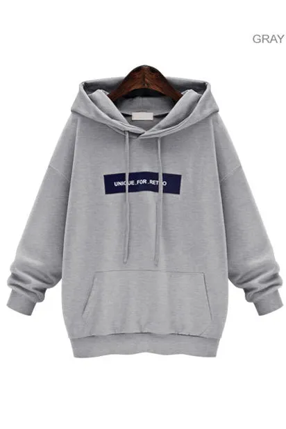 Print Long Sleeves Loose Sport Short Hoodies