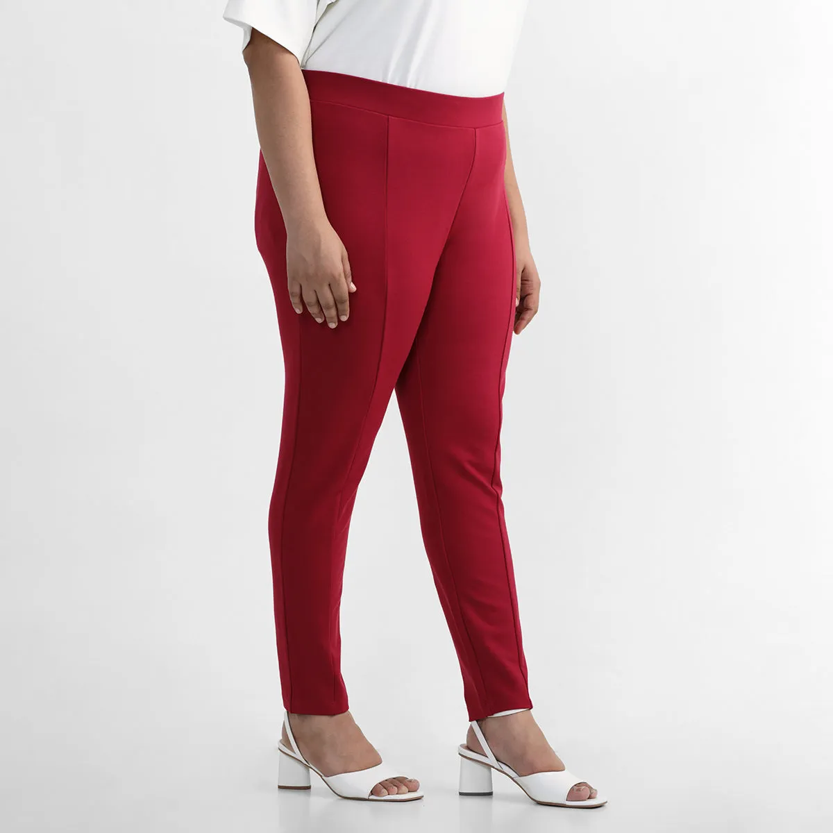Red Plus Size 4-way Stretch Leggings