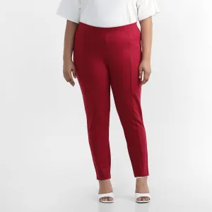 Red Plus Size 4-way Stretch Leggings