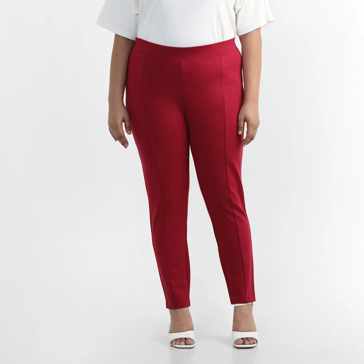 Red Plus Size 4-way Stretch Leggings