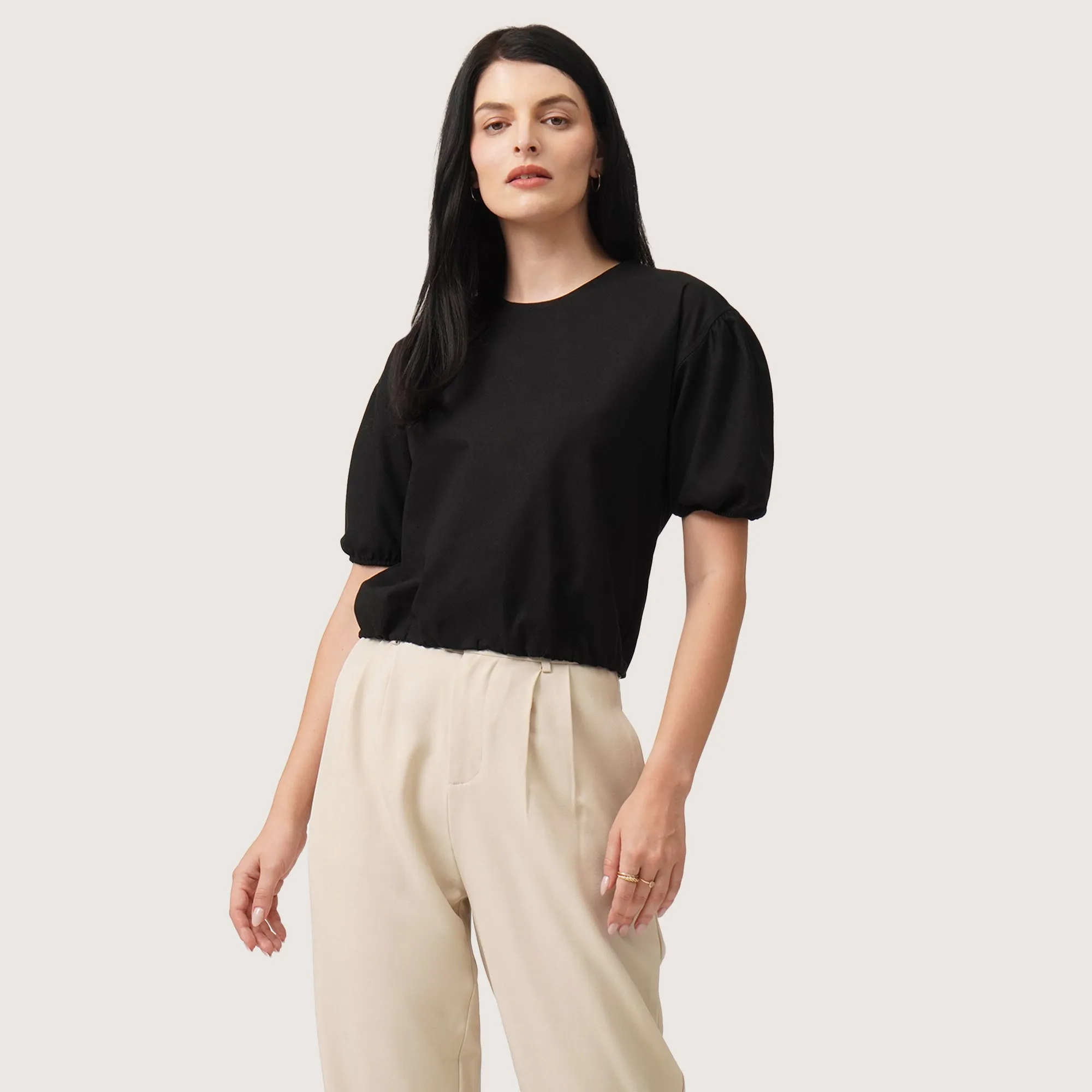 Short Sleeves Blouson Top