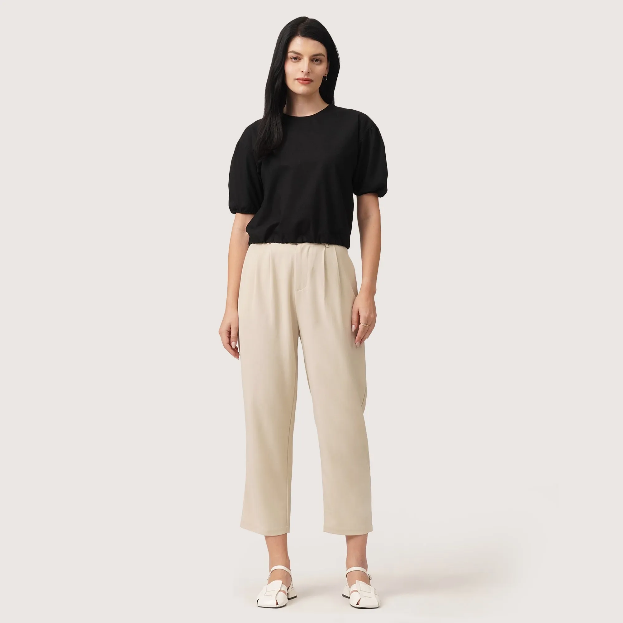Short Sleeves Blouson Top