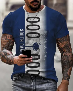 South Carolina License Plate Print Casual T-Shirt