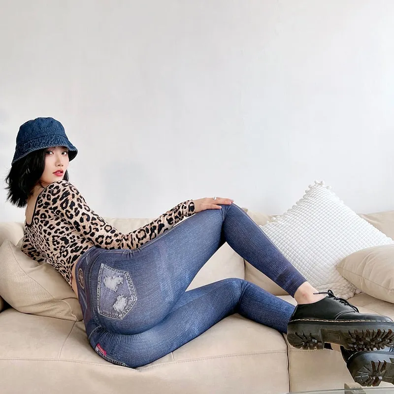 Super stretch Jean Style Brazilian legging