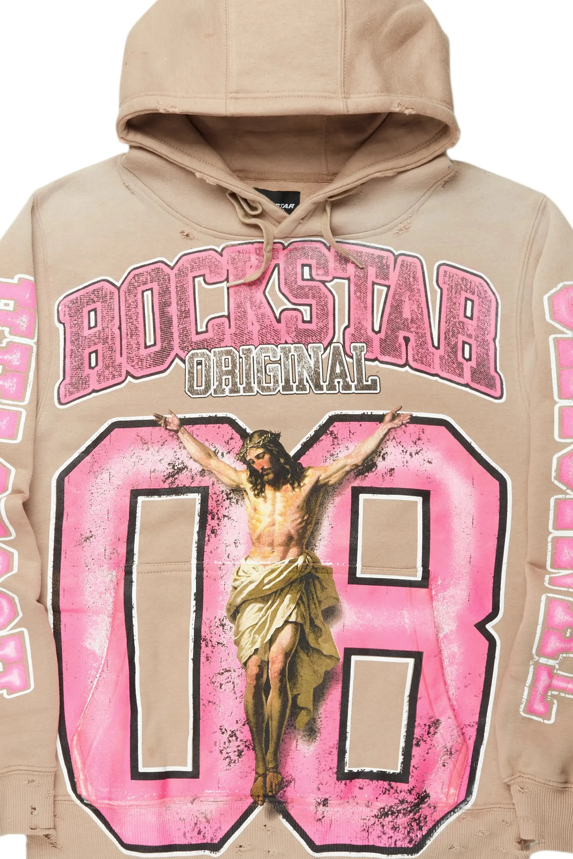 Tariqa Beige Oversized Hoodie