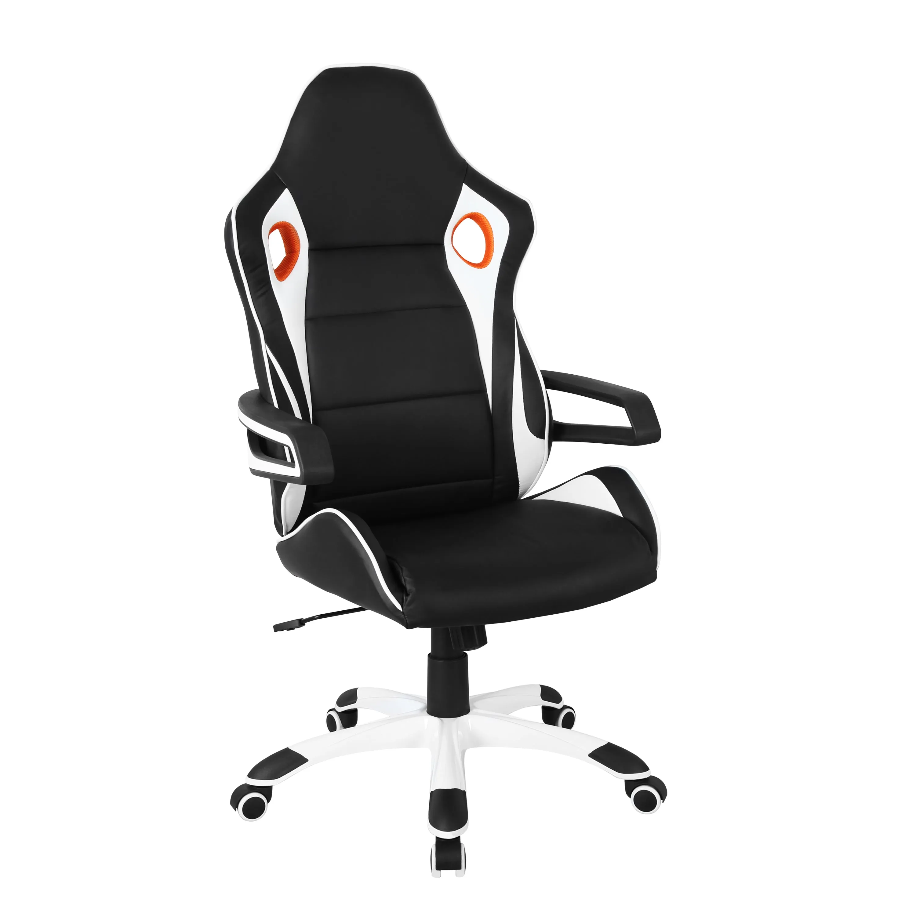 Techni Mobili Racing Style Home  Office Chair, Black PU Leather