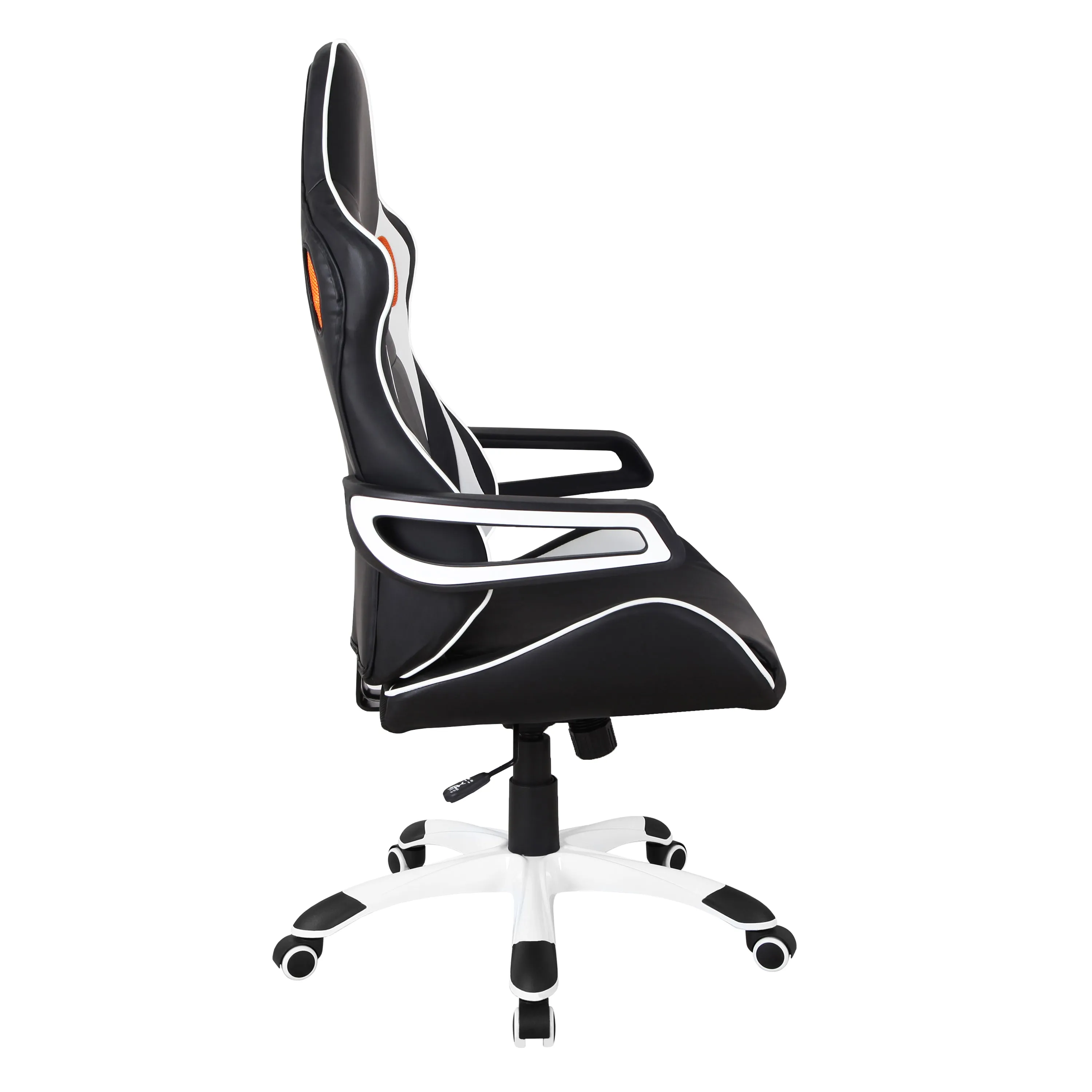 Techni Mobili Racing Style Home  Office Chair, Black PU Leather