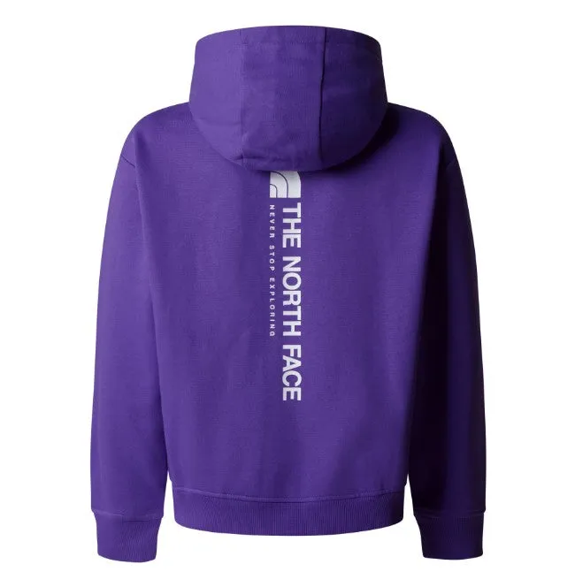 The North Face Teen Girls Hoodie Vertical Graphic Oversized Purple