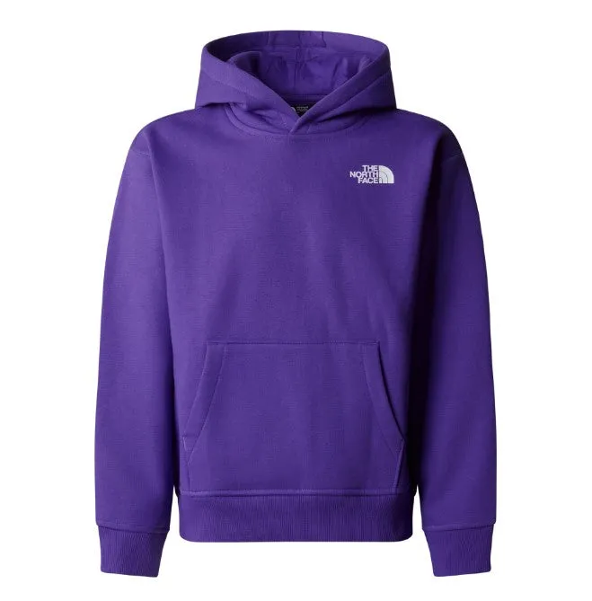 The North Face Teen Girls Hoodie Vertical Graphic Oversized Purple