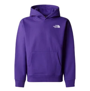 The North Face Teen Girls Hoodie Vertical Graphic Oversized Purple