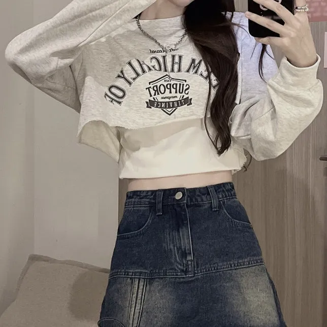 Twill Cami Pure Cotton Layered Sweatshirt