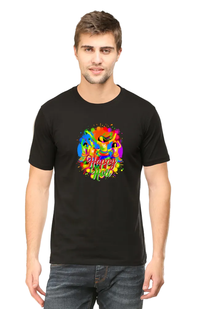 Unisex Half Sleeves T-Shirt - Happy Holi 3
