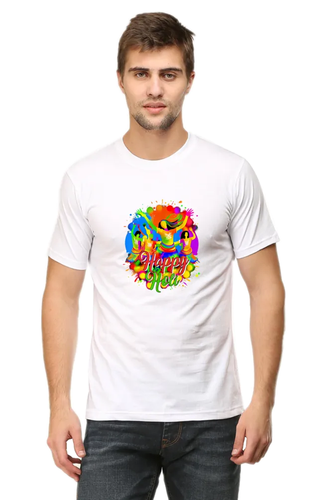Unisex Half Sleeves T-Shirt - Happy Holi 3