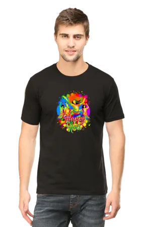 Unisex Half Sleeves T-Shirt - Happy Holi 3