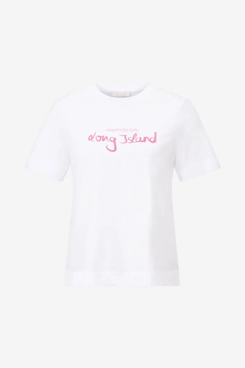 Weißes T-Shirt mit Schriftzug