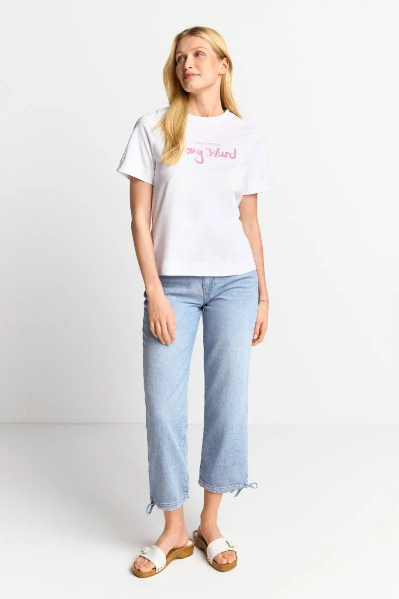 Weißes T-Shirt mit Schriftzug