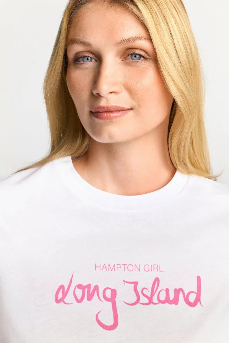 Weißes T-Shirt mit Schriftzug