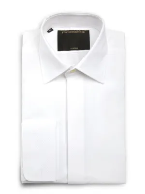 White Sloane Cotton Bib Grandad Shirt