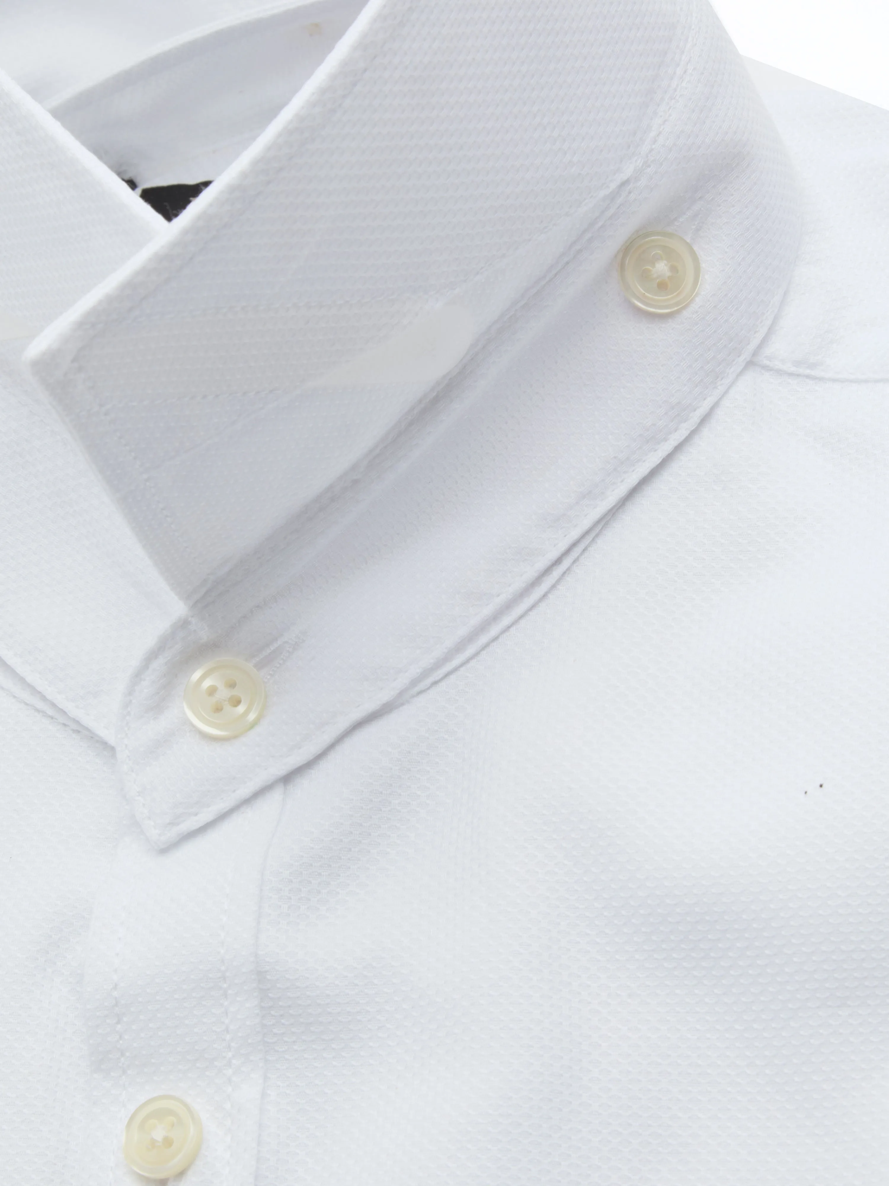 White Sloane Cotton Bib Grandad Shirt