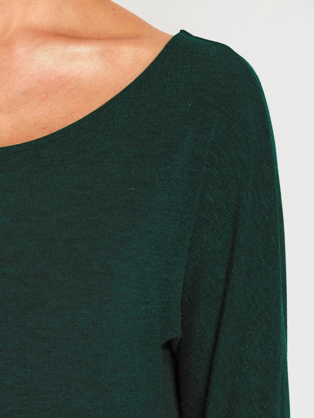 Wholesale One Shoulder Plain Long Sleeve Curved Hem Top