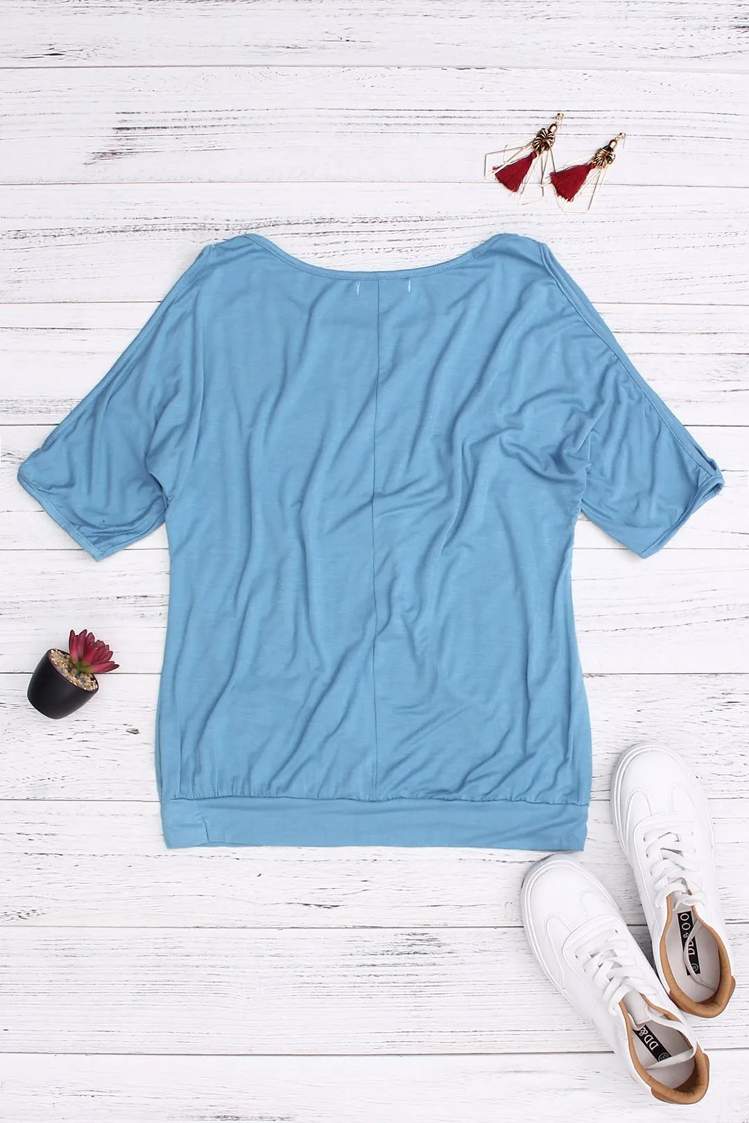Wholesale Round Neck Cold Shoulder Short Sleeve Printed T-Shirts