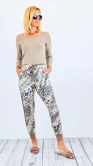 Wildly Cozy Leopard Joggers