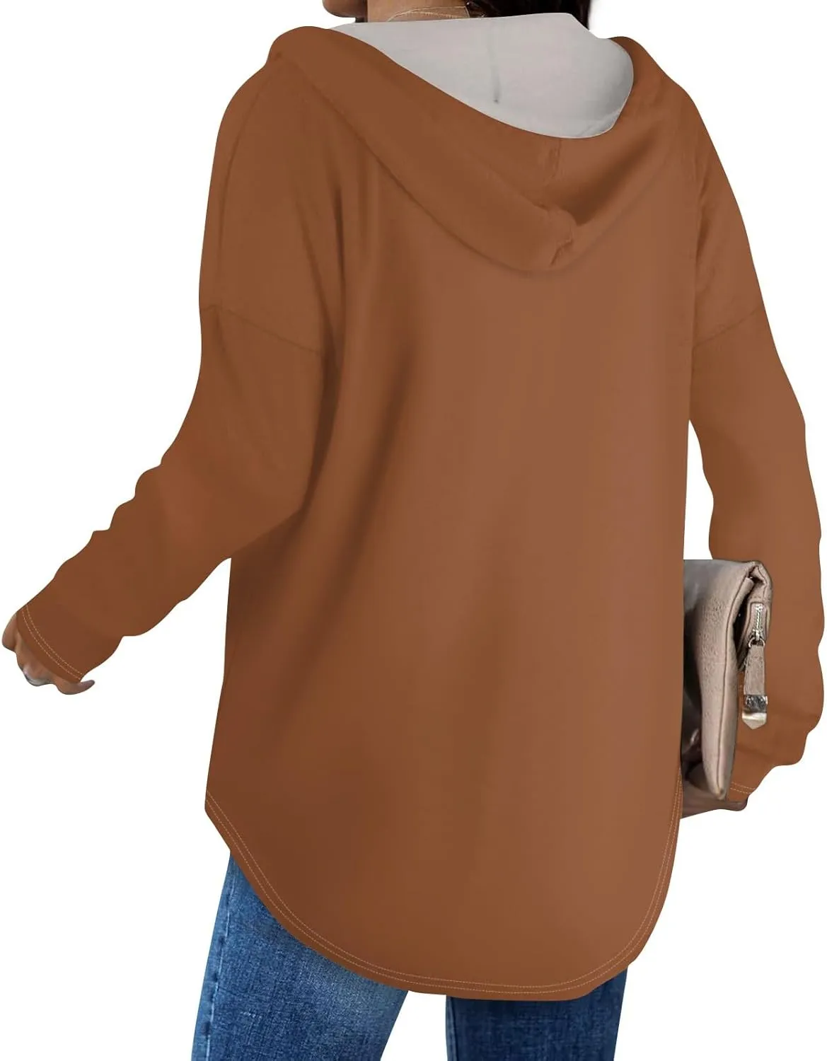 Women Hoodies Oversized Drawstring Lightweight Sweatshirts Hooded Fall Fashion 2024 Plain Tunic Hoodies