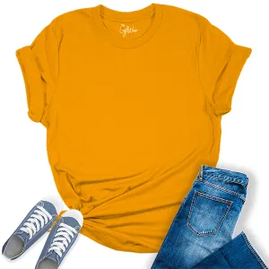 Womens Gold T Shirts Premium Casual Short Sleeve Shirts Oversized Tops