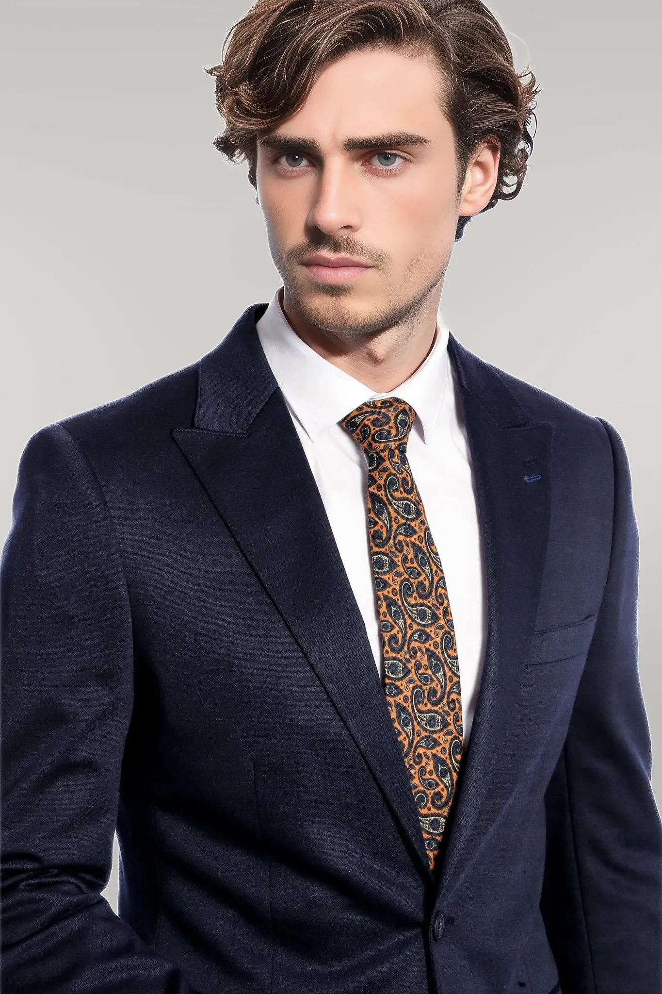 WSS Navy Blue Plain Slim-Fit Jacket  - Singen