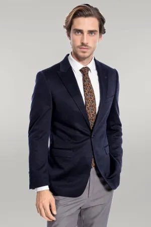 WSS Navy Blue Plain Slim-Fit Jacket  - Singen