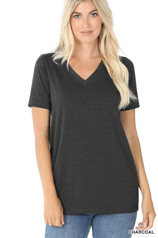 Zenana Cotton V-Neck Short Sleeve T-Shirts