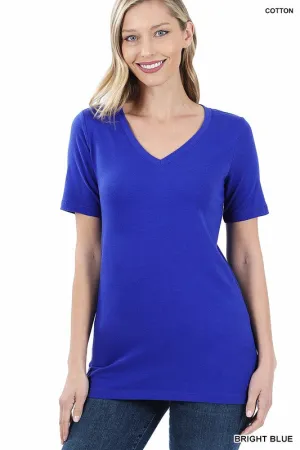 Zenana Cotton V-Neck Short Sleeve T-Shirts